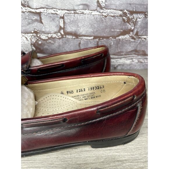 G.H. Bass & Co. Weejuns Burgundy Leather Kiltie Tassel Loafers Men Sz 9.5B US/43 - Picture 9 of 16
